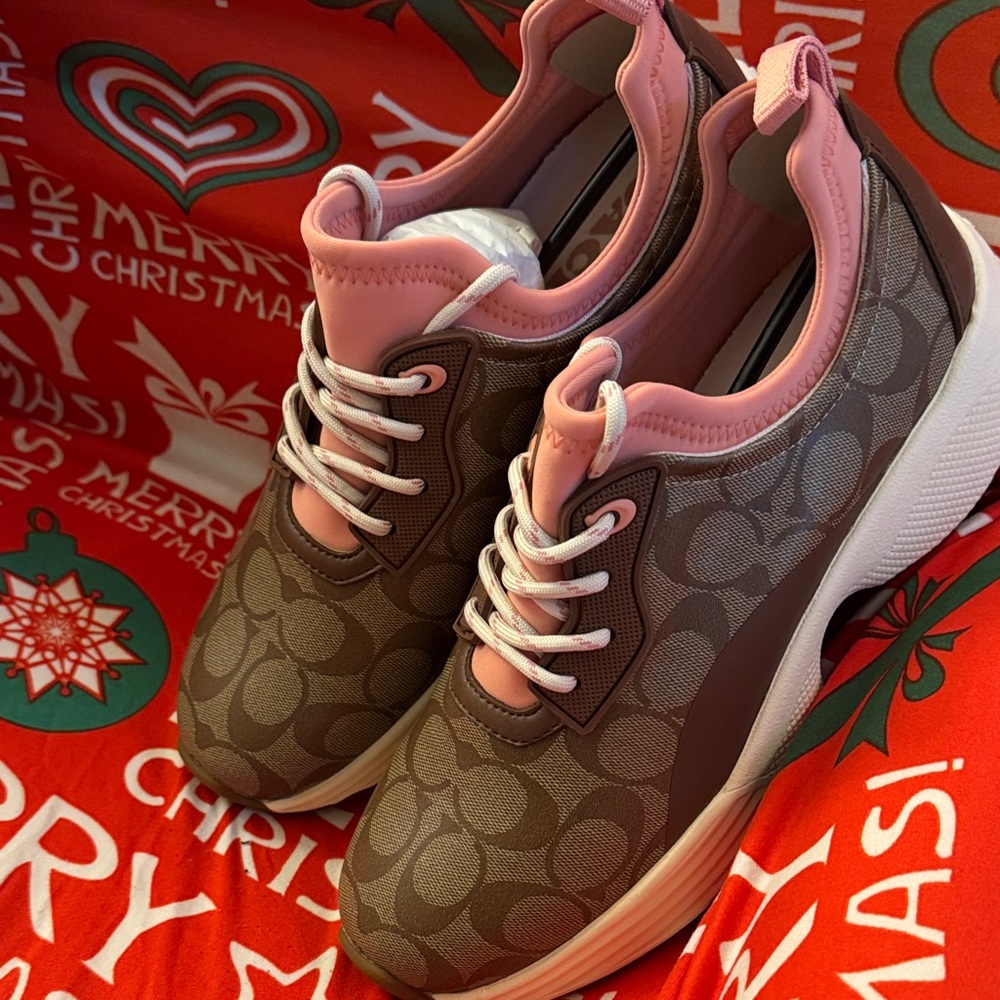 Coach Brown and Pink Sneakers - Picture 3 of 5